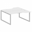 Metal System Quattro Рабочая станция криволинейная на О-образном м/к 50БО.РАС-СА-2.1 Белый/Металл Се