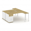 Concept Рабочая станция CN.DSA-403 W Дуб Винченцо/Белый Бриллиант/Металл Белый 1800*1180*750