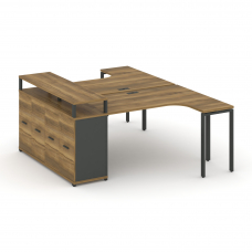 Concept Рабочая станция с опорным распаш. шкафом с верх. горизонтом CN.DSA-212 A Сандал Янтарный/Ант