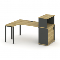 Concept Стол эргономичный с опорным шкафом-купе с надставкой низ. CN.SA-220(L) A Дуб Винченцо/Антра