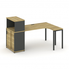 Concept Стол эргономичный с опорным шкафом-купе с надставкой низ. CN.SA-219(R) A Дуб Винченцо/Антра
