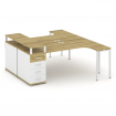 Concept Рабочая станция CN.DSA-406 W Дуб Винченцо/Белый Бриллиант/Металл Белый 2000*1180*917