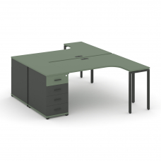 Concept Рабочая станция CN.DSA-401 A Кобо/Антрацит/Металл Антрацит 1800*1180*750