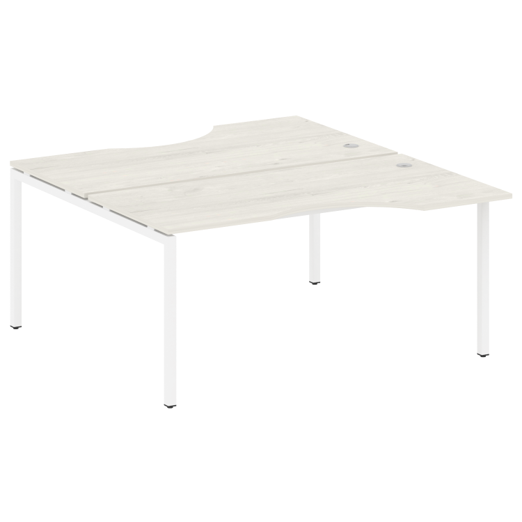 Metal System Quattro Рабочая станция криволинейная на П-образном м/к 40БП.РАС-СА-2.1 Дуб Наварра/Мет