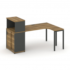 Concept Стол эргономичный с опорным шкафом-купе с надставкой низ. CN.SA-220(R) A Сандал Янтарный/Ан