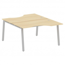 Metal System Рабочая станция криволинейная на А-образном м/к БА.РАС-СА-2.2 Акация Лорка/Металл Серый