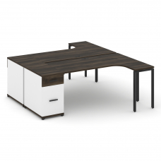 Concept Рабочая станция CN.DSA-404 B Дуб Мали/Белый Бриллиант/Металл Черный 2000*1180*750