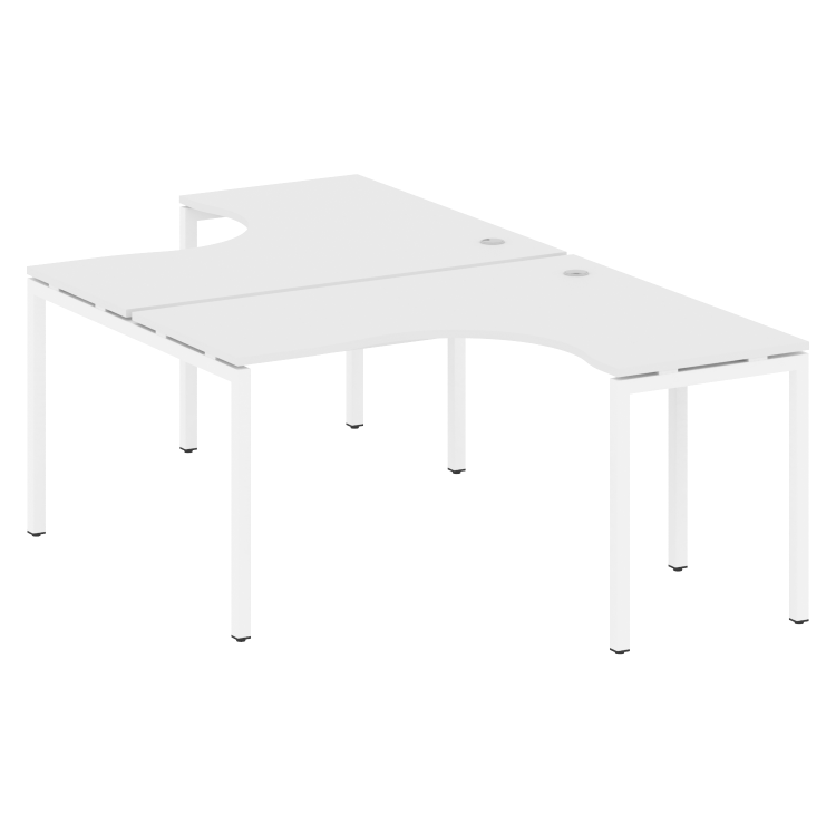 Metal System Quattro Рабочая станция криволинейная на П-образном м/к 40БП.РАС-СА-2.3 Белый/Металл Бе