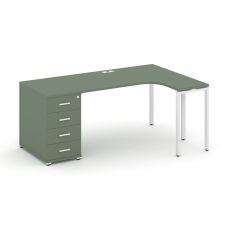 Concept Стол эргономичный CN.SA-402(R) W Кобо/Металл Белый 2000*1180*750