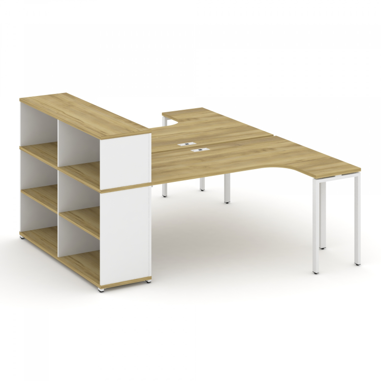 Concept Рабочая станция с опорным стеллажом с надставкой низ. CN.DSA-206 Дуб Винченцо/Белый Бриллиан