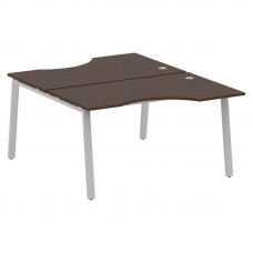 Metal System Рабочая станция криволинейная на А-образном м/к БА.РАС-СА-2.2 Венге Цаво/Металл Серый 1