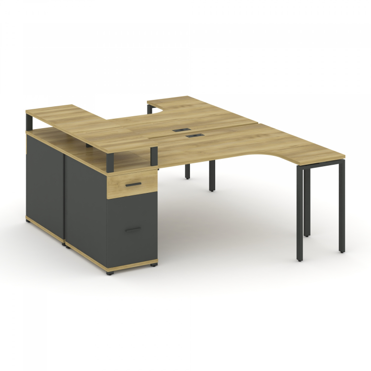 Concept Рабочая станция CN.DSA-407 A Дуб Винченцо/Антрацит/Металл Антрацит 1800*1180*917