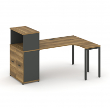 Concept Стол эргономичный с опорным распаш. шкафом с надставкой низ. CN.SA-213(R) A Сандал Янтарный