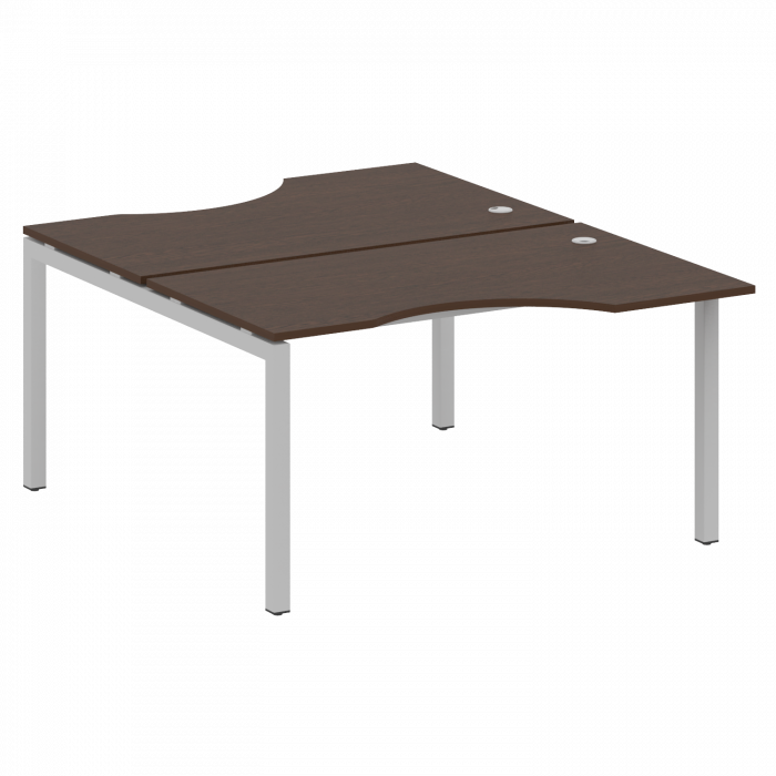 Metal System Quattro Рабочая станция криволинейная на П-образном м/к 50БП.РАС-СА-2.2 Венге Цаво/Мета