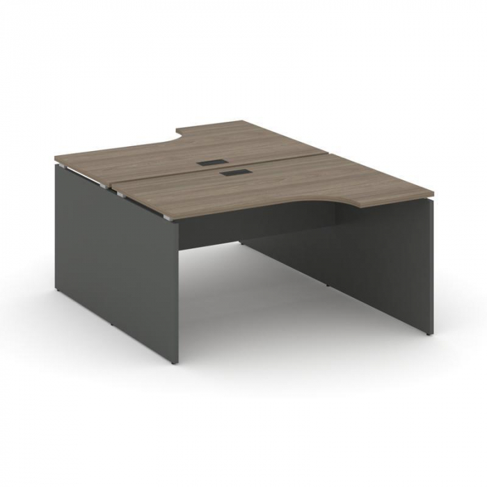 Style Project Рабочая станция эргоном. SN-D.DRPA-011 Вяз Благородный/Антрацит/Черная Заглушка 1380*1