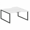 Metal System Quattro Рабочая станция криволинейная на О-образном м/к 50БО.РАС-СА-2.1 Белый/Металл Ан