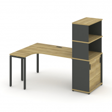 Concept Стол эргономичный с опорным шкафом-купе с надставкой выс. CN.SA-221(L) A Дуб Винченцо/Антра
