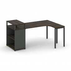 Concept Стол эргономичный с опорным стеллажом с верх. горизонтом CN.SA-203(R) Дуб Мали/Антрацит/Мета