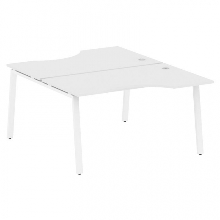 Metal System Рабочая станция криволинейная на А-образном м/к БА.РАС-СА-2.2 Белый/Металл Белый 1400*1