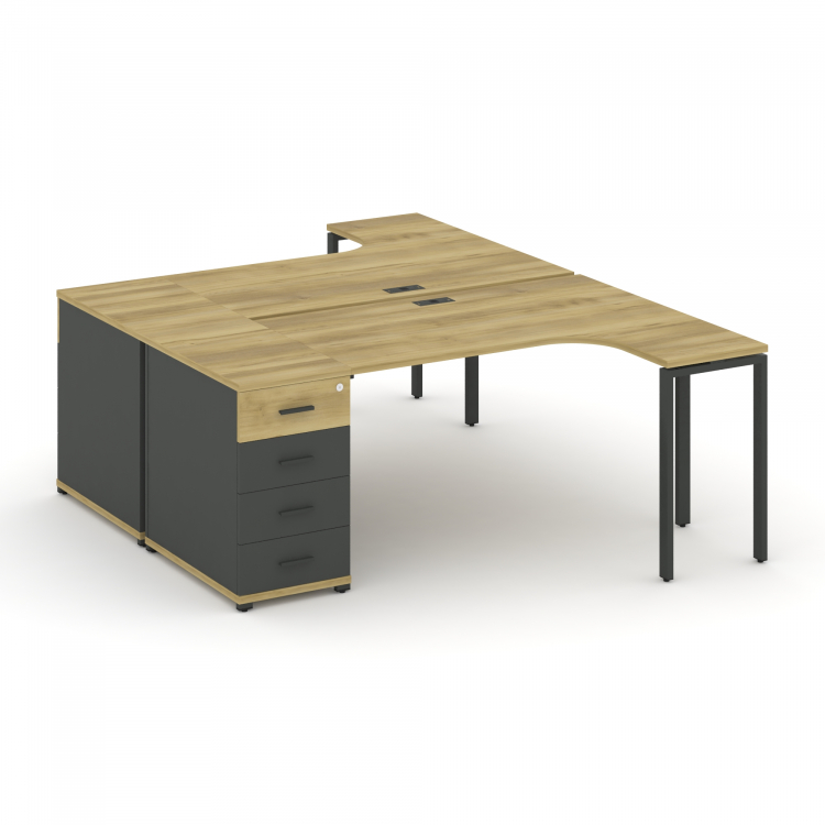 Concept Рабочая станция CN.DSA-401 A Дуб Винченцо/Антрацит/Металл Антрацит 1800*1180*750