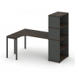 Concept Стол эргономичный с опорным стеллажом с надставкой выс. CN.SA-207(L) Дуб Мали/Антрацит/Метал