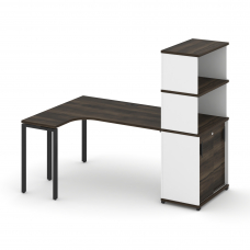 Concept Стол эргономичный с опорным шкафом-купе с надставкой выс. CN.SA-221(L) B Дуб Мали/Белый Бри