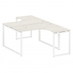 Metal System Рабочая станция криволинейная на О-образном м/к БО.РАС-СА-2.3 Дуб Наварра/Металл Белый
