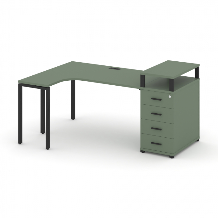 Концепт Стол эргономичный CN.SA-405(L) B Кобо/Металл Черный 1800*1180*917