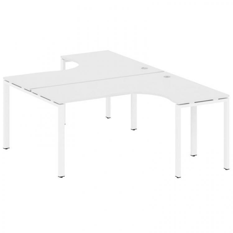 Metal System Рабочая станция криволинейная на П-образном м/к БП.РАС-СА-2.4 Белый/Металл Белый 1600*2