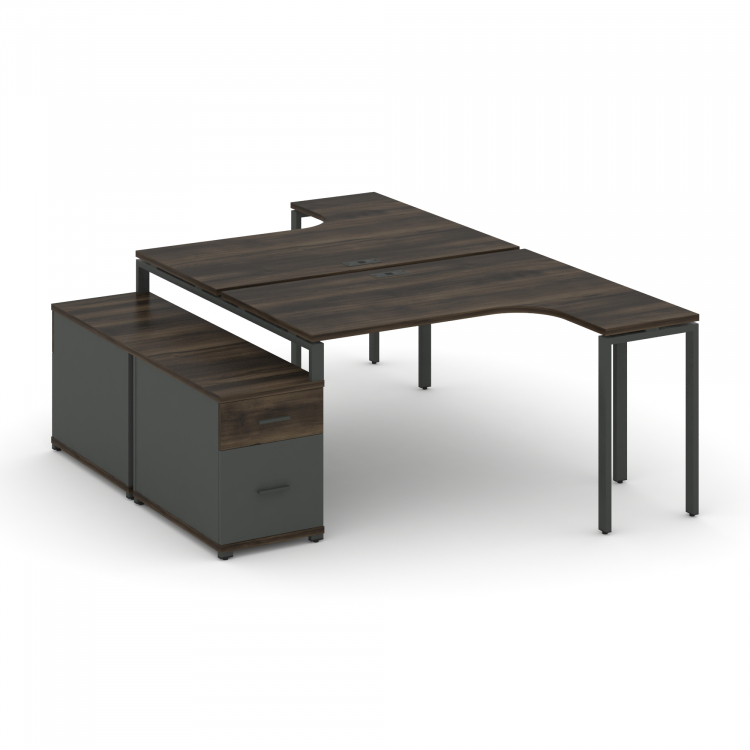 Concept Рабочая станция с двойной опорной тумбой CN.DSA-304 A Дуб Мали/Антрацит/Металл Антрацит 1580