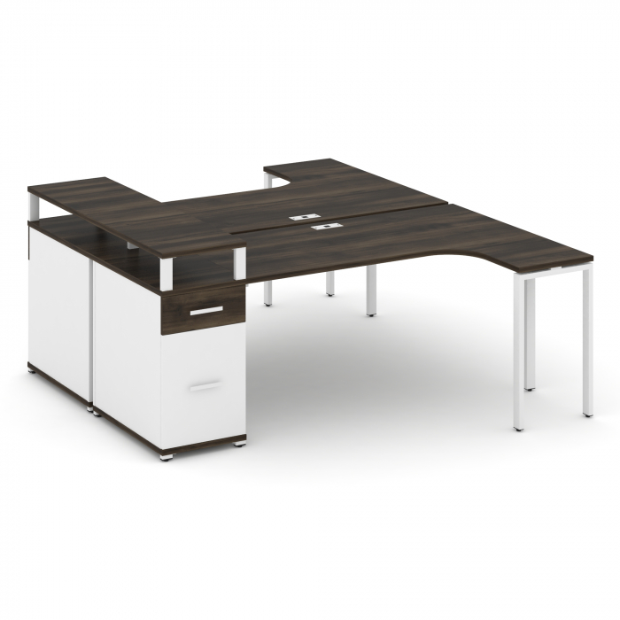 Концепт Рабочая станция CN.DSA-408 W Дуб Мали/Белый Бриллиант/Металл Белый 2000*1180*917