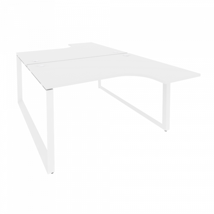 Оникс Рабочая станция на О-образном м/к O.MO-D.SA-3 Белый Бриллиант/Металл Белый 1380*2395*750 (1635