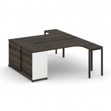 Concept Рабочая станция с опорным шкафом-купе CN.DSA-217 B Дуб Мали/Белый Бриллиант/Металл Черный 18