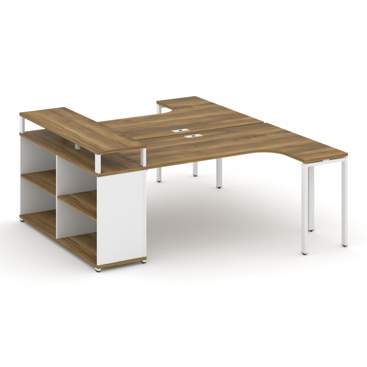 Concept Рабочая станция с опорным стеллажом с верх. горизонтом CN.DSA-204 Сандал Янтарный/Белый Брил