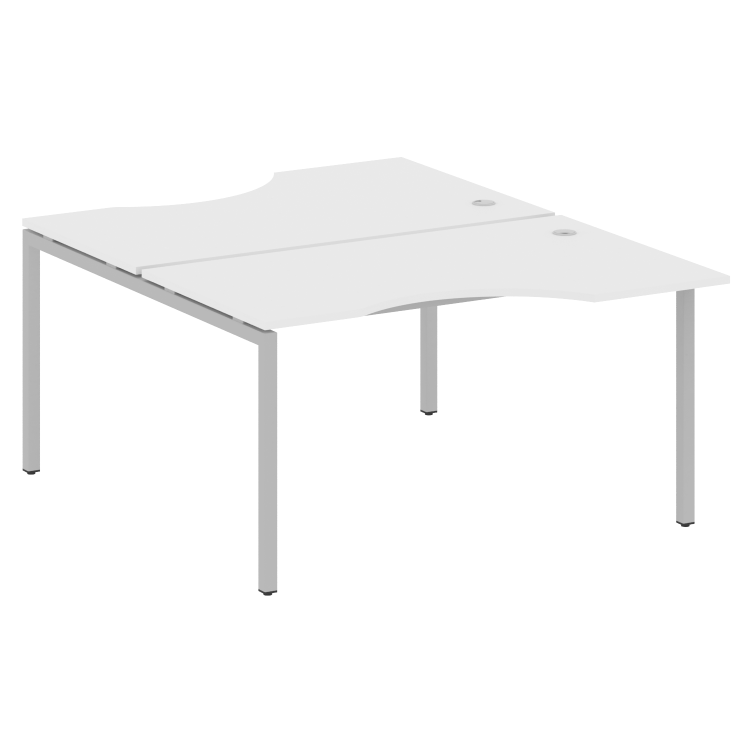 Metal System Quattro Рабочая станция криволинейная на П-образном м/к 40БП.РАС-СА-2.2 Белый/Металл Се