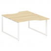 Metal System Рабочая станция криволинейная на О-образном м/к БО.РАС-СА-2.2 Акация Лорка/Металл Белый