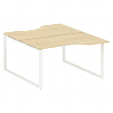 Metal System Рабочая станция криволинейная на О-образном м/к БО.РАС-СА-2.2 Акация Лорка/Металл Белый