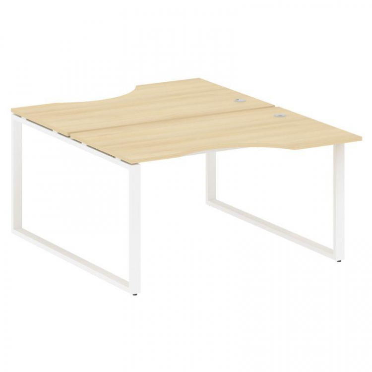 Metal System Рабочая станция криволинейная на О-образном м/к БО.РАС-СА-2.2 Акация Лорка/Металл Белый