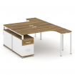 Concept Рабочая станция с двойной опорной тумбой CN.DSA-304 W Сандал Янтарный/Белый Бриллиант/Металл