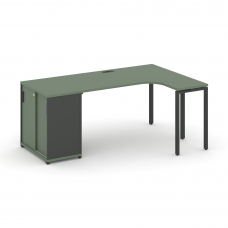 Concept Стол эргономичный с опорным шкафом-купе CN.SA-218(R) A Кобо/Антрацит/Металл Антрацит 2000*1