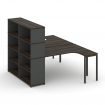 Concept Рабочая станция с опорным стеллажом с надставкой выс. CN.DSA-208 Дуб Мали/Антрацит/Металл Ан