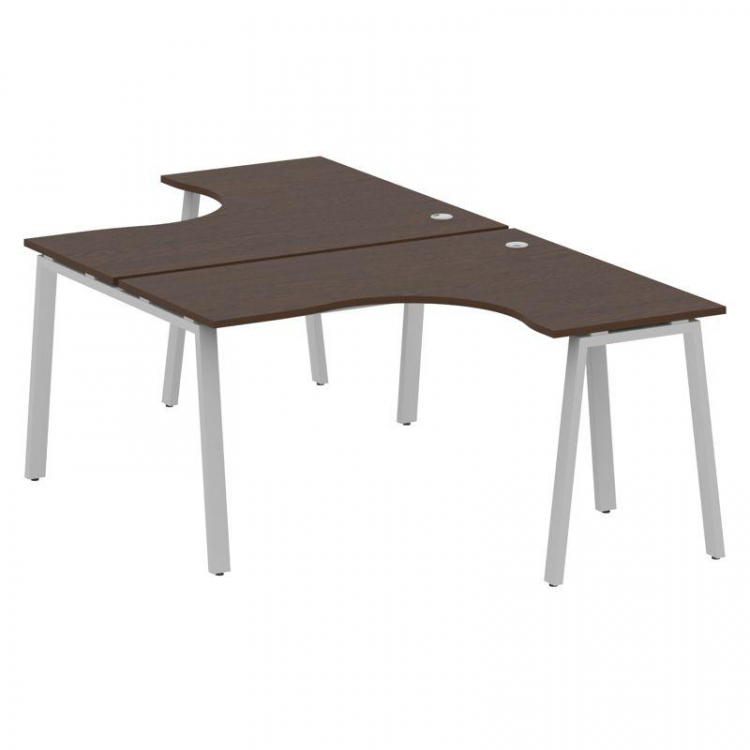 Metal System Рабочая станция криволинейная на А-образном м/к БА.РАС-СА-2.3 Венге Цаво/Металл Серый 1