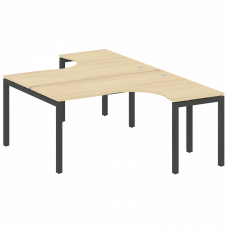 Metal System Quattro Рабочая станция криволинейная на П-образном м/к 50БП.РАС-СА-2.4 Акация Лорка/Ме