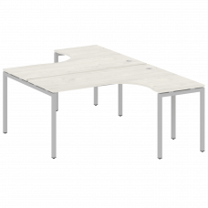 Metal System Quattro Рабочая станция криволинейная на П-образном м/к 40БП.РАС-СА-2.4 Дуб Наварра/Мет