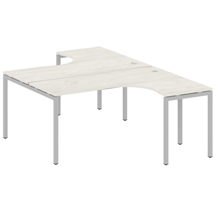 Metal System Quattro Рабочая станция криволинейная на П-образном м/к 40БП.РАС-СА-2.4 Дуб Наварра/Мет