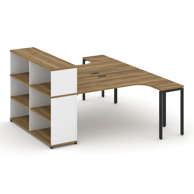 Concept Рабочая станция с опорным стеллажом с надставкой низ. CN.DSA-206 Сандал Янтарный/Белый Брилл