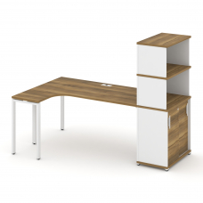 Concept Стол эргономичный с опорным шкафом-купе с надставкой выс. CN.SA-222(L) W Сандал Янтарный/Бе