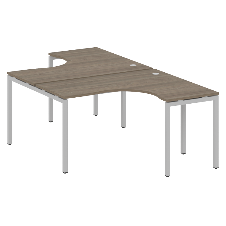 Metal System Quattro Рабочая станция криволинейная на П-образном м/к 40БП.РАС-СА-2.3 Вяз Благородный