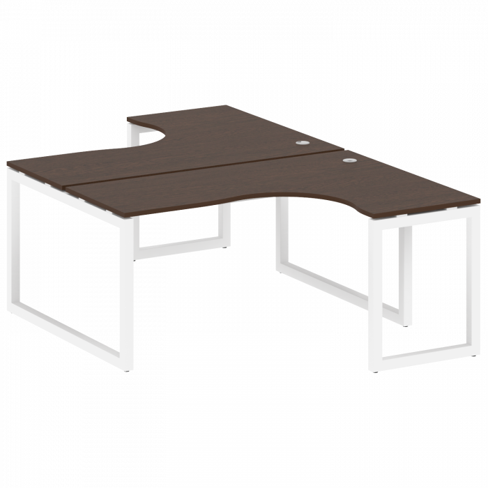 Metal System Quattro Рабочая станция криволинейная на О-образном м/к 50БО.РАС-СА-2.4 Венге Цаво/Мета