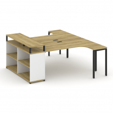 Concept Рабочая станция с опорным стеллажом с верх. горизонтом CN.DSA-204 Дуб Винченцо/Белый Бриллиа